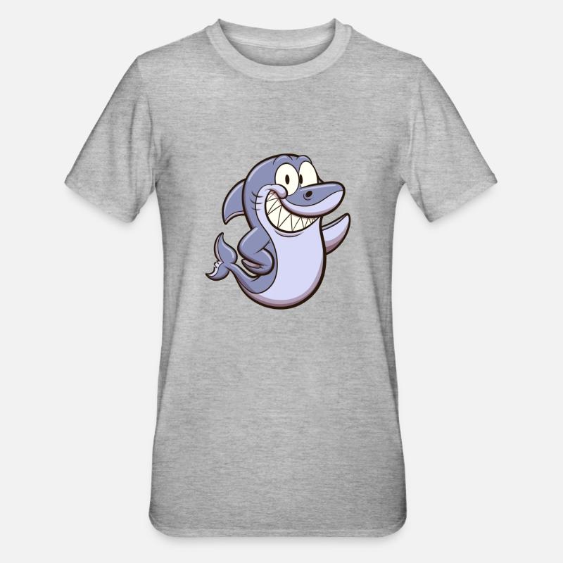 Requin mignon - T-shirt polycoton Unisexe - gris chiné