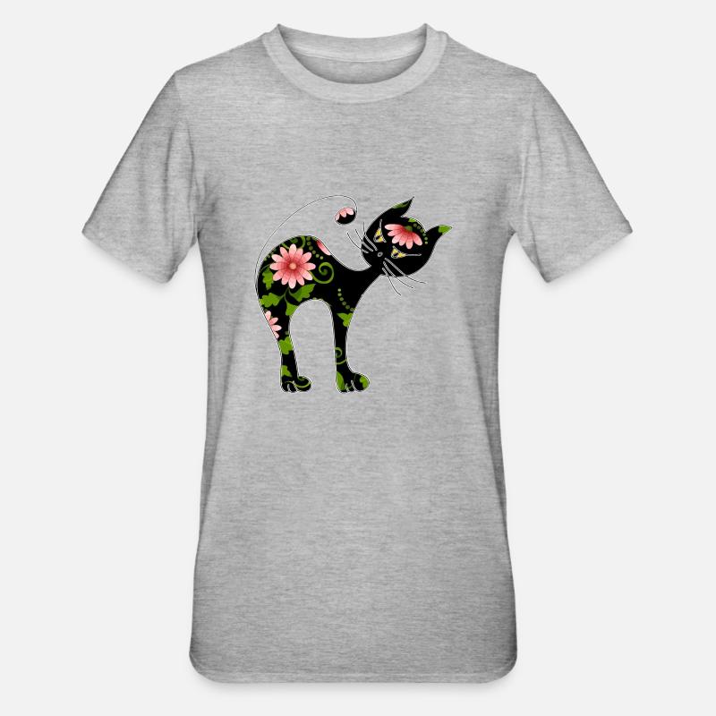 Chat - T-shirt polycoton Unisexe - gris chiné