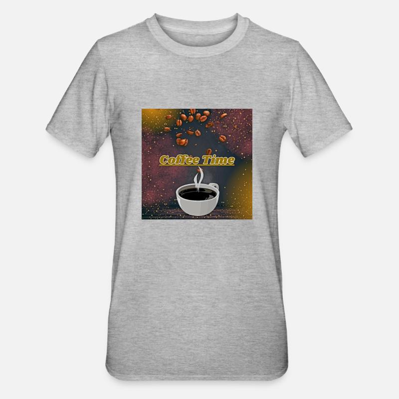 Coffe time - Unisex Polycotton T-Shirt - Grau meliert