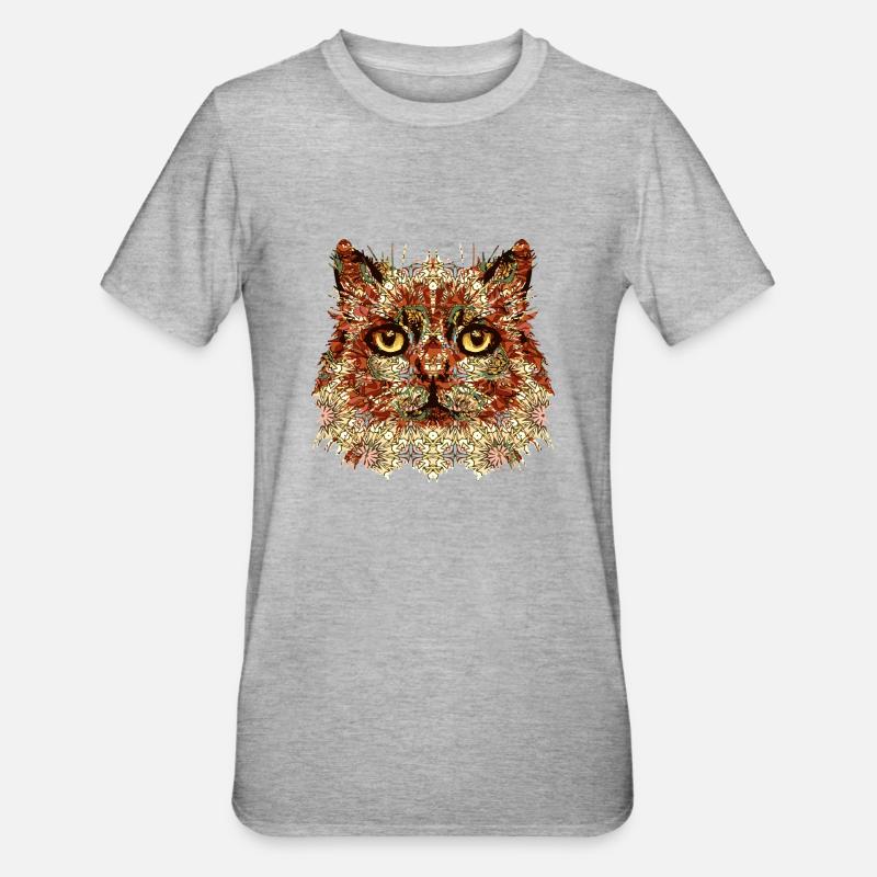 Cat - Unisex Polycotton T-Shirt - heather grey