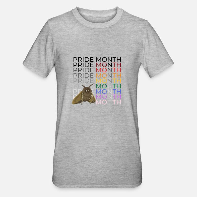 Pride Month Moth Meme - T-shirt polycoton Unisexe - gris chiné
