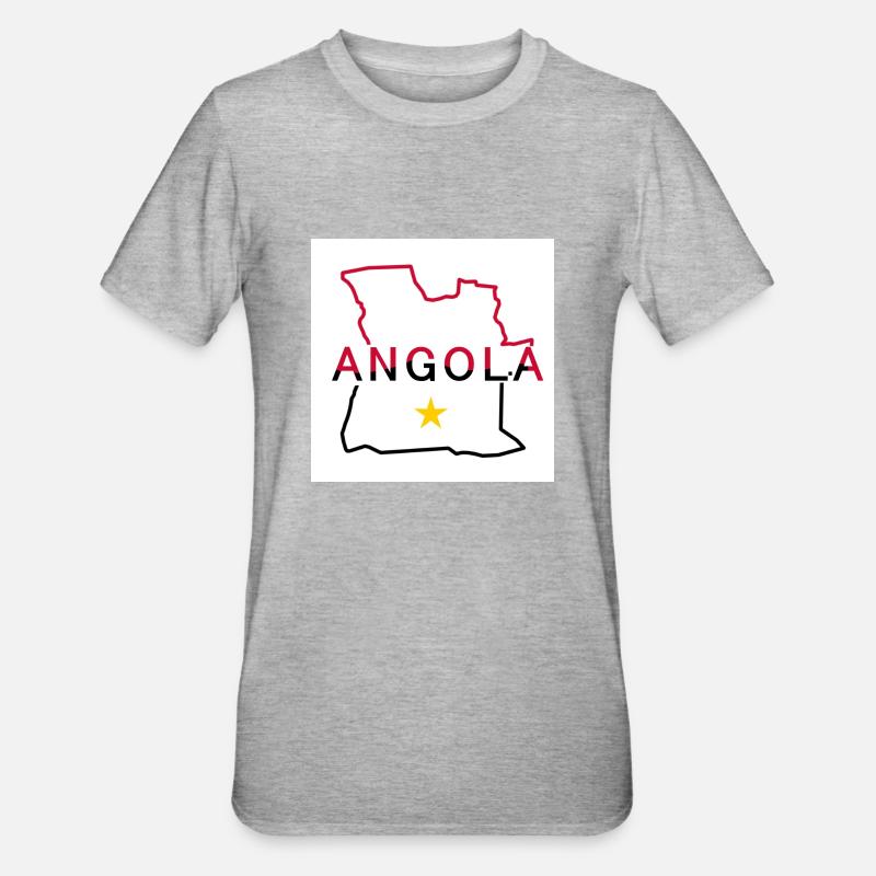 Carte de l’Angola - T-shirt polycoton Unisexe - gris chiné