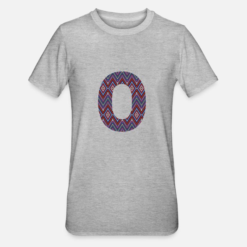 Monogram Letter O- geometric pattern - Unisex Polycotton T-Shirt - heather grey