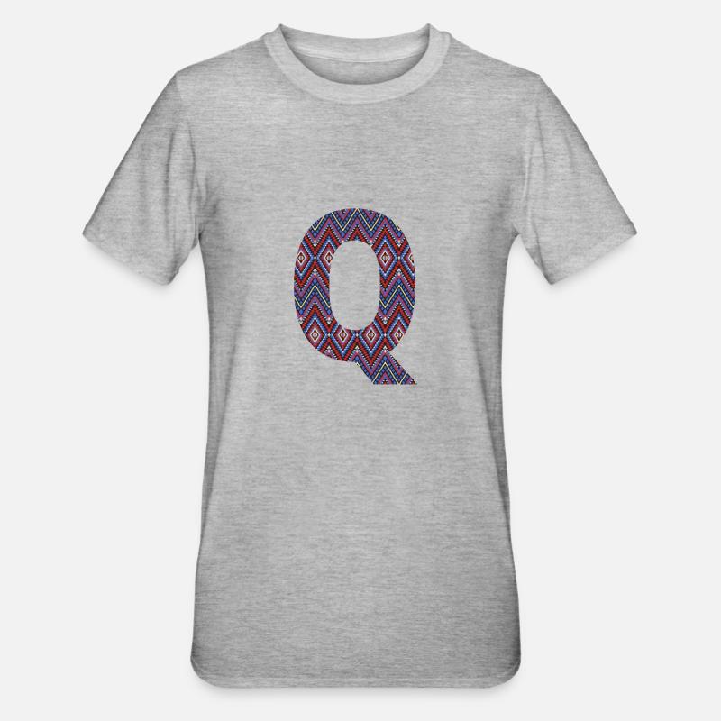 Monogram Letter Q- geometric pattern - Unisex Polycotton T-Shirt - heather grey