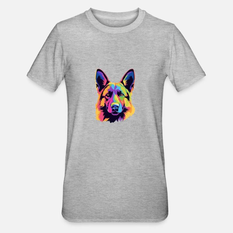 Schäferhund - Unisex Polycotton T-Shirt - Grau meliert