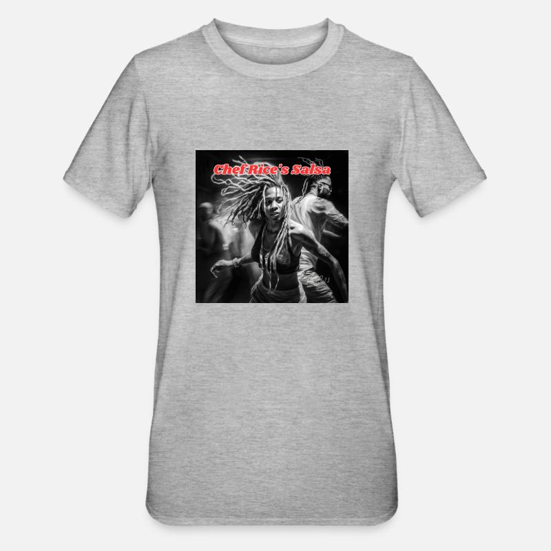 Chef Rice s Salsa - T-shirt polycoton Unisexe - gris chiné