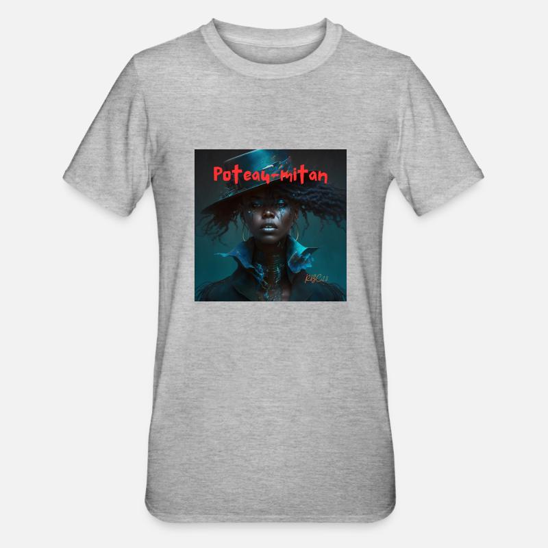 Mitan-Beitrag - Unisex Polycotton T-Shirt - Grau meliert