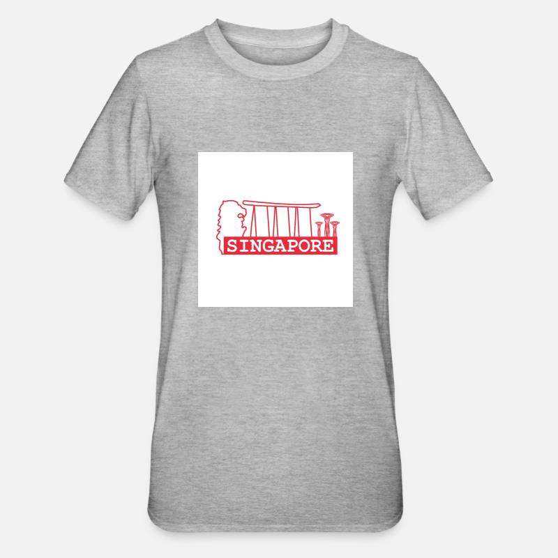 Singapour - T-shirt polycoton Unisexe - gris chiné