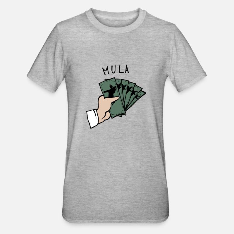Maultier Mula - Unisex Polycotton T-Shirt - Grau meliert