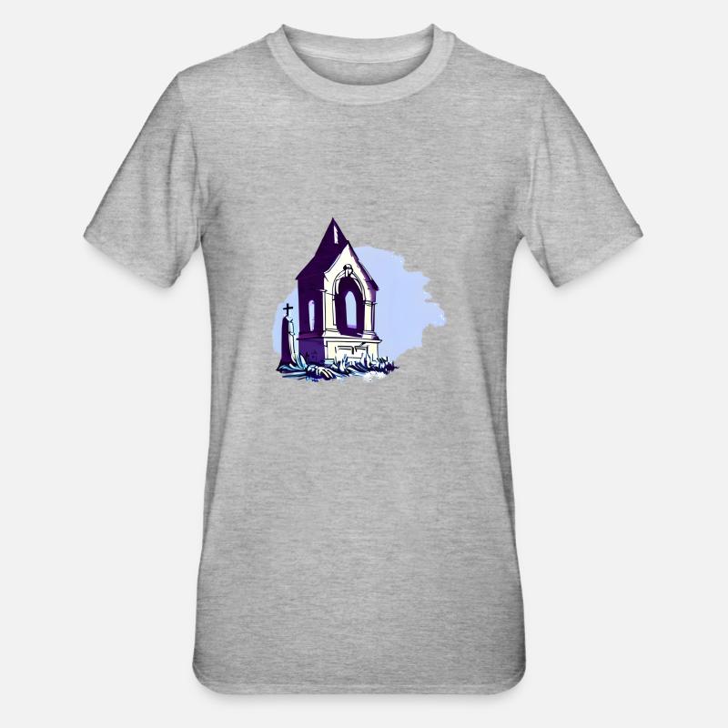 Cimetière Grave Crypte - T-shirt polycoton Unisexe - gris chiné