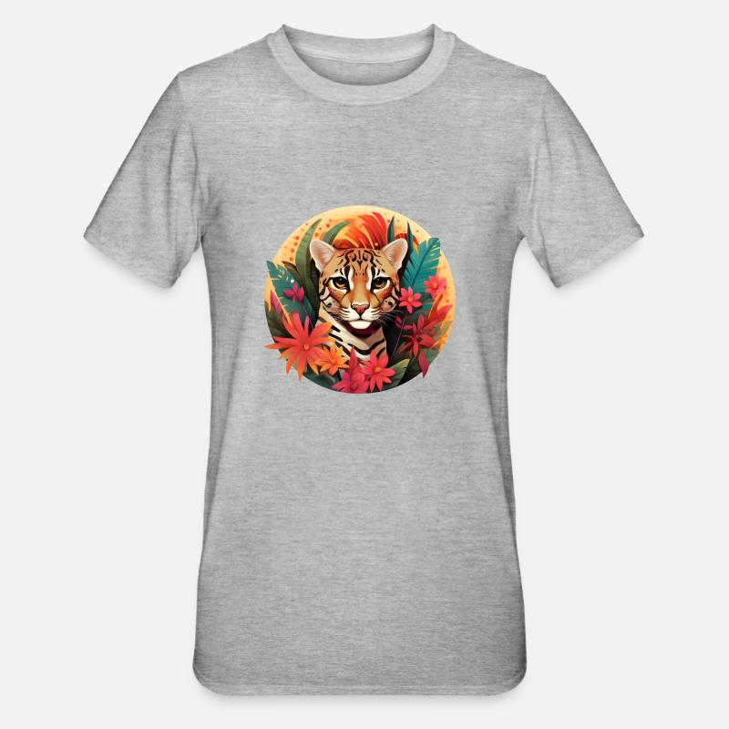 Ocelot Paradis - T-shirt polycoton Unisexe - gris chiné