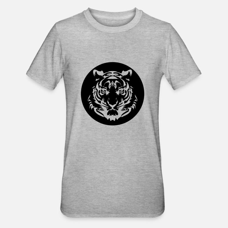 tigre - T-shirt polycoton Unisexe - gris chiné