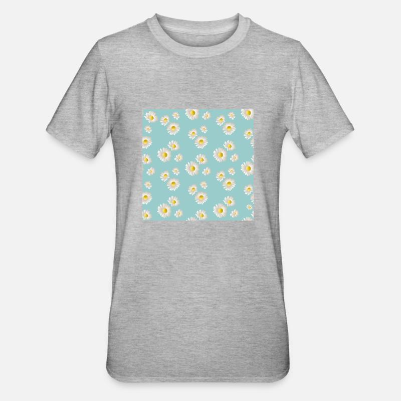 Fleur de marguerite Gänseblümchen - T-shirt polycoton Unisexe - gris chiné