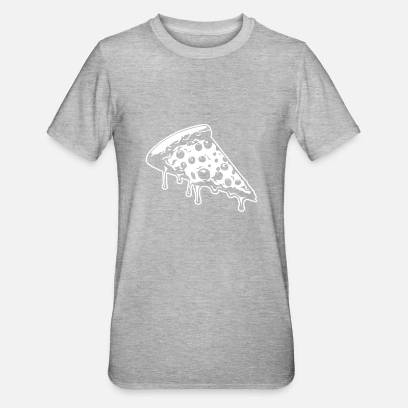 Pizza Restauration rapide Pizzeria - T-shirt polycoton Unisexe - gris chiné