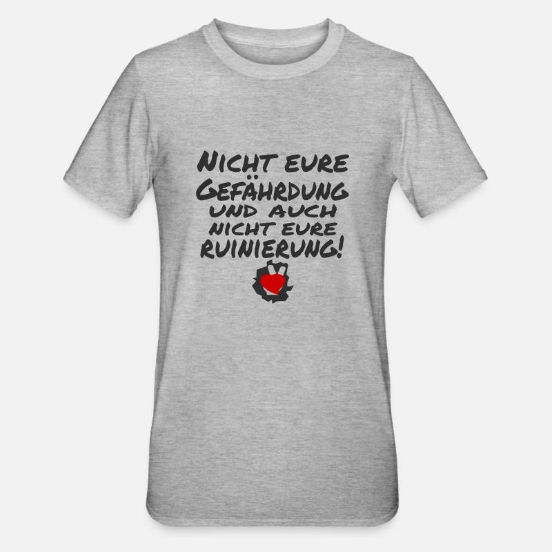 nicht eure gefährdung - Unisex Polycotton T-Shirt - Grau meliert
