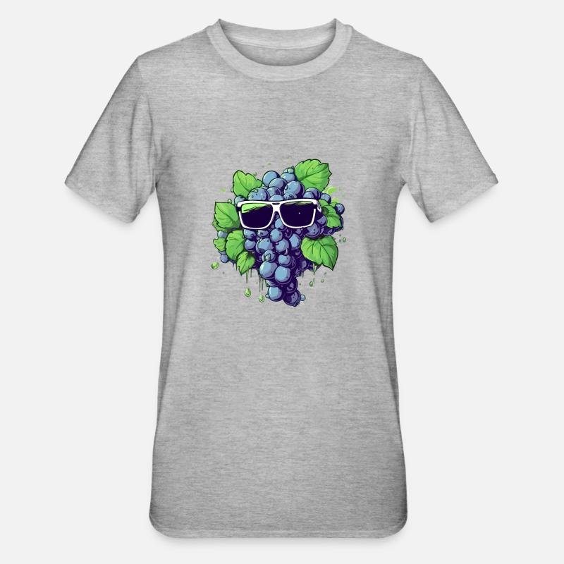 Grappe de raisin Harry - T-shirt polycoton Unisexe - gris chiné