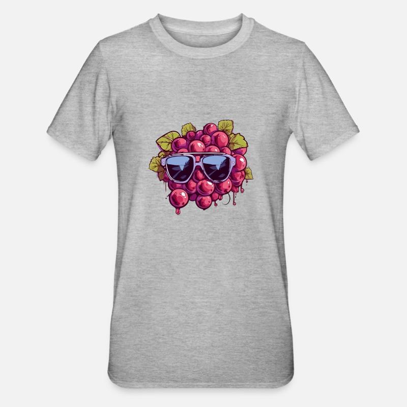 Grappe de raisin Maria - T-shirt polycoton Unisexe - gris chiné