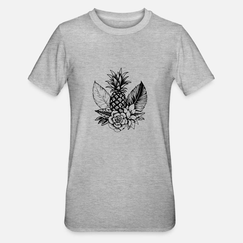 Pineapple - Unisex Polycotton T-Shirt - heather grey