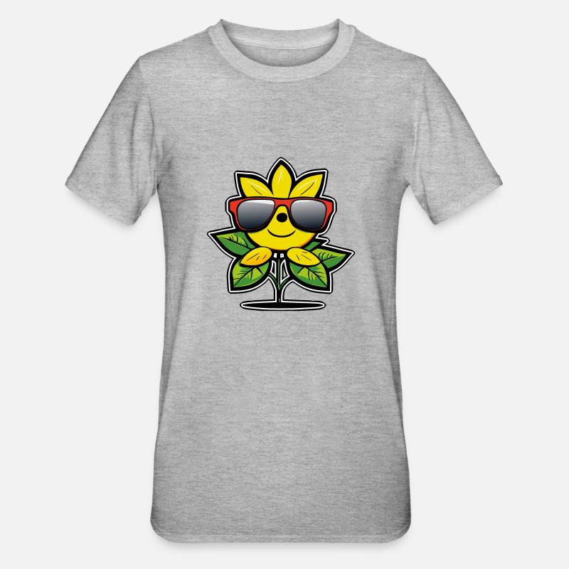 Dessin animé Citron - T-shirt polycoton Unisexe - gris chiné