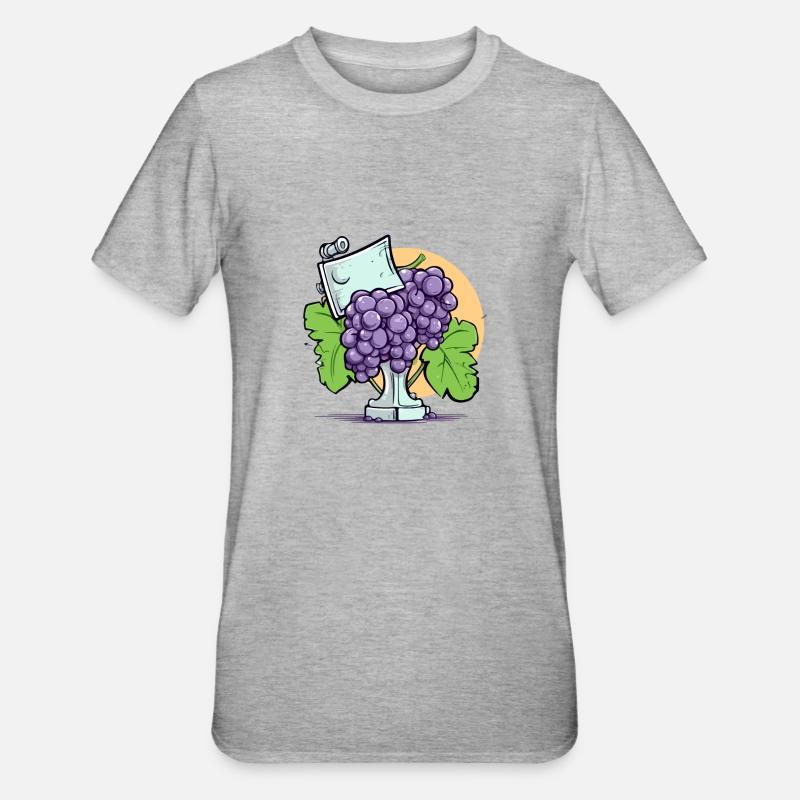 Trophée et grappe de raisin - T-shirt polycoton Unisexe - gris chiné