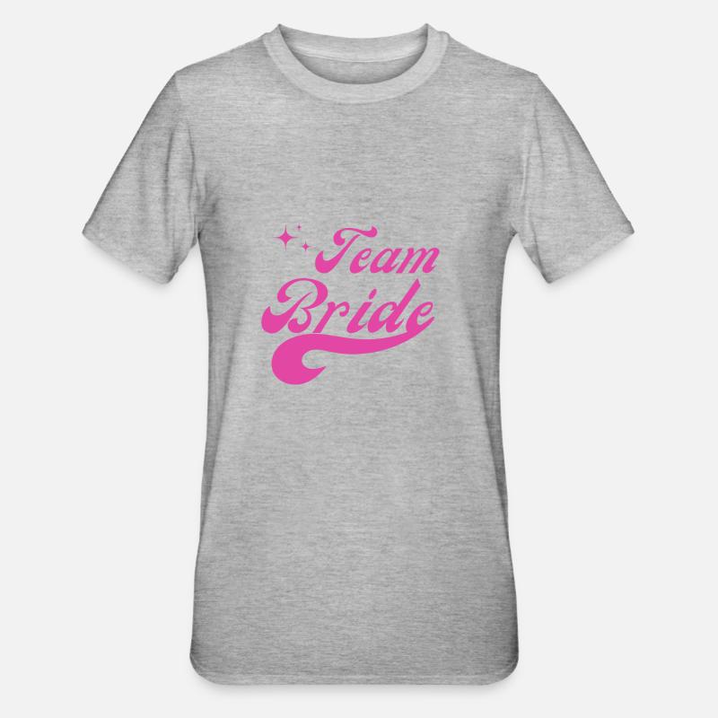 Team Bride pink - Brautgeschenk - Unisex Polycotton T-Shirt - Grau meliert
