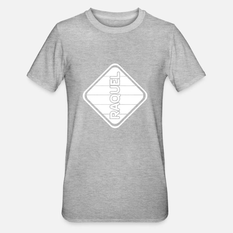 Prénom Raquel - T-shirt polycoton Unisexe - gris chiné