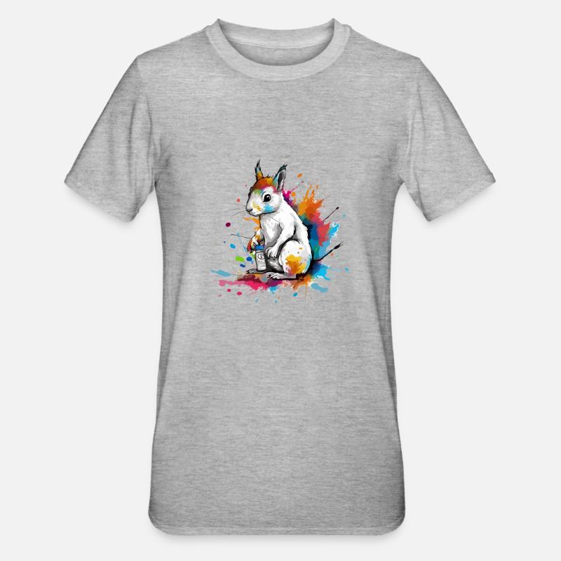 Bibou the squirrel painter - Unisex Polycotton T-Shirt - heather grey