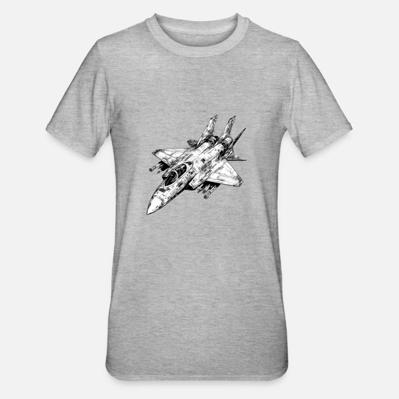 Avion ailes d'argent - T-shirt polycoton Unisexe - gris chiné