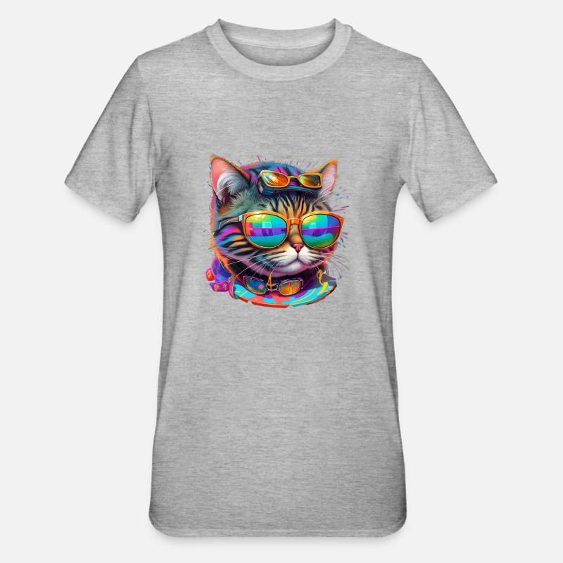 Die coolste Katze der Welt - Unisex Polycotton T-Shirt - Grau meliert