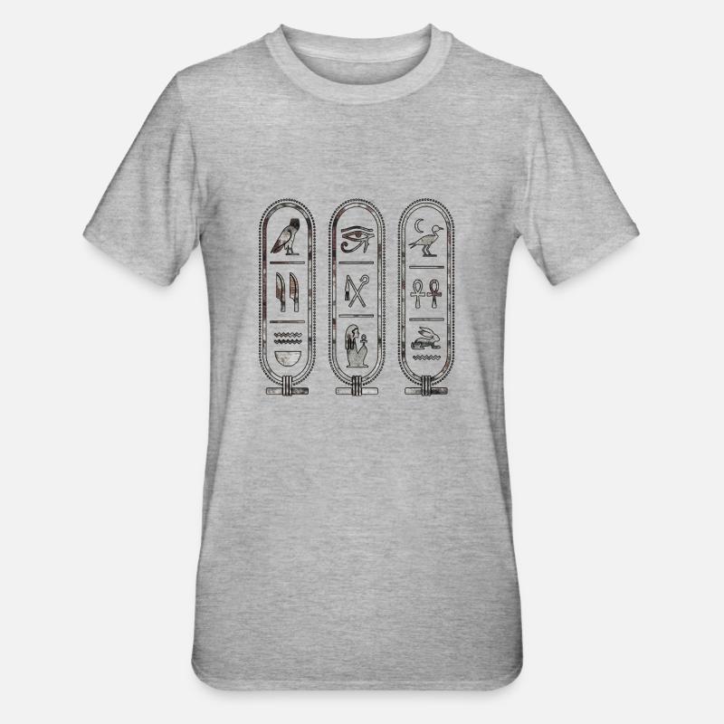 Egypte Egypte Isis Pharaons Pharaons Pyramide Afrique - T-shirt polycoton Unisexe - gris chiné