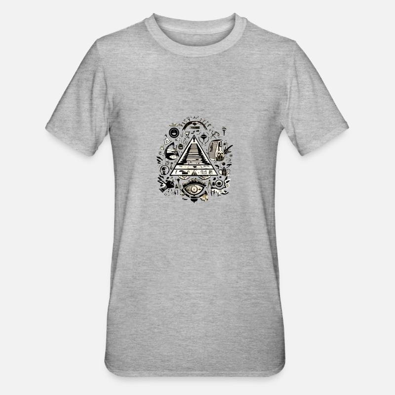 Oeil et pyramide - T-shirt polycoton Unisexe - gris chiné