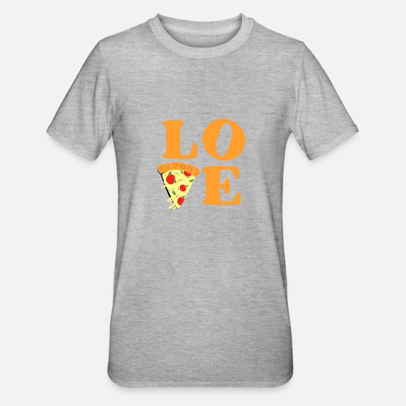 Love pizza - T-shirt polycoton Unisexe - gris chiné