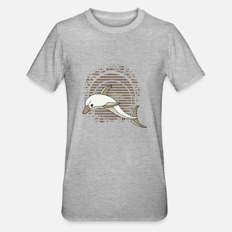 Delfin - Unisex Polycotton T-Shirt - Grau meliert