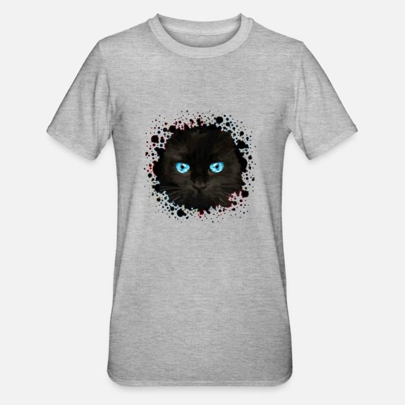 Chat - T-shirt polycoton Unisexe - gris chiné