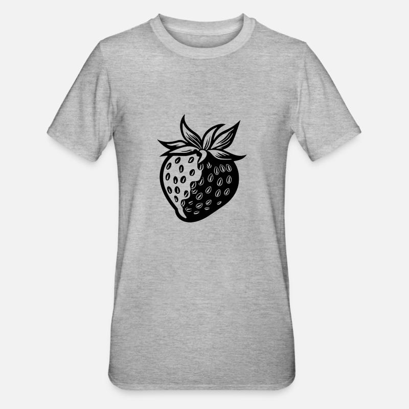 Fraise Fruit Fruit - T-shirt polycoton Unisexe - gris chiné