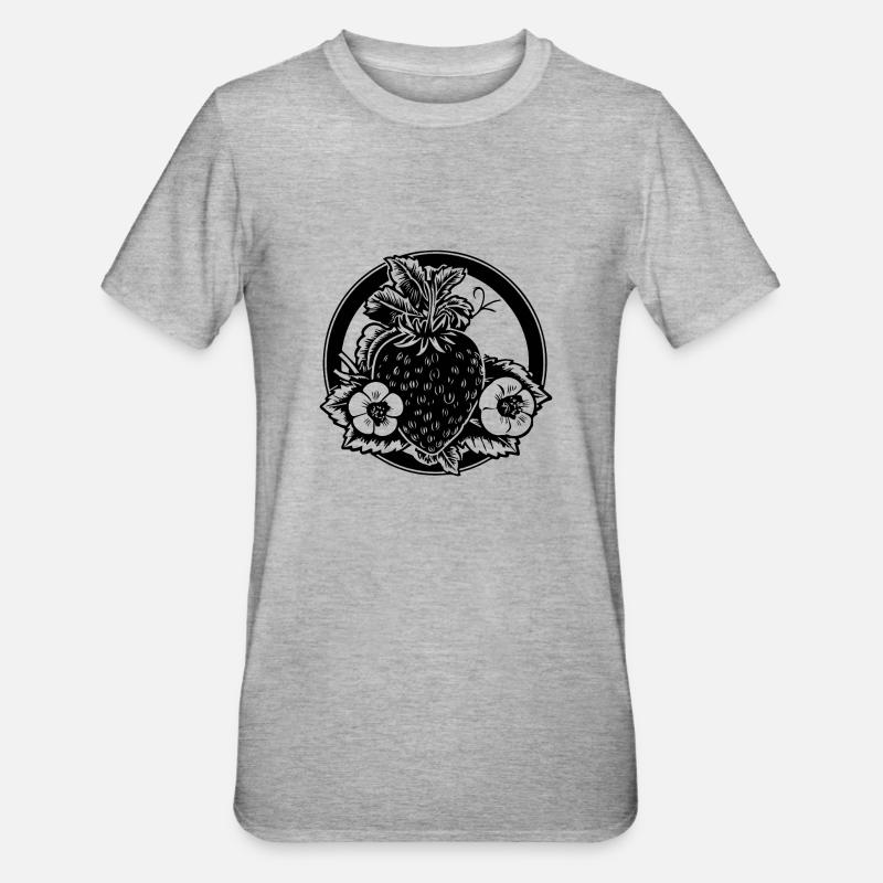 Strawberry Fruit Fruit - Unisex Polycotton T-Shirt - heather grey