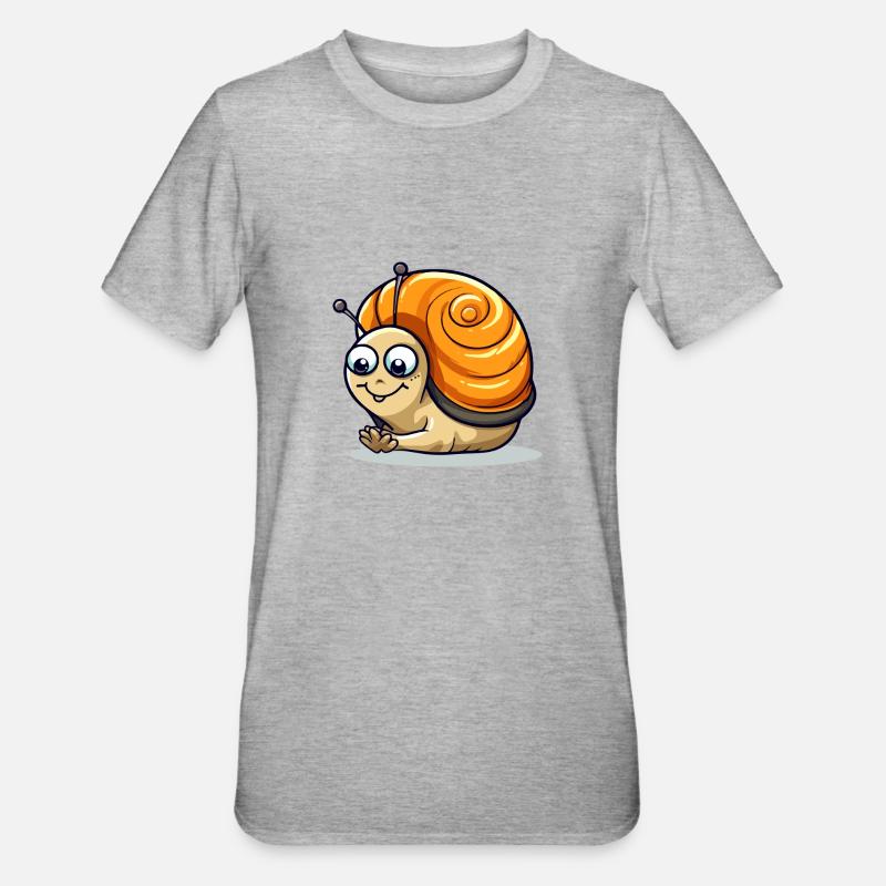 Koco l'escargot - T-shirt polycoton Unisexe - gris chiné