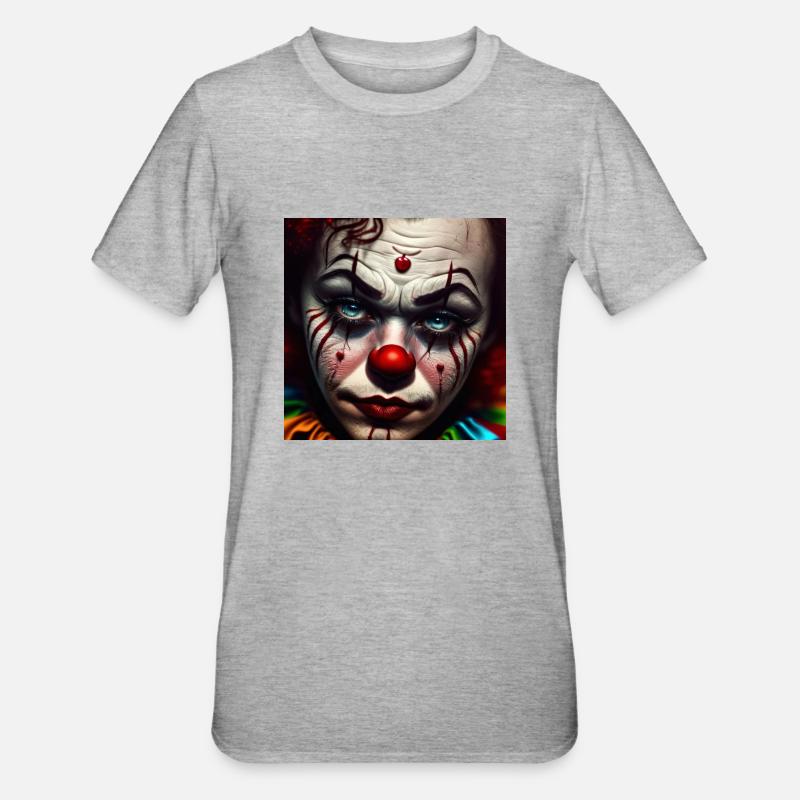 Clown triste - Maglietta unisex, mix cotone e poliestere - grigio melange