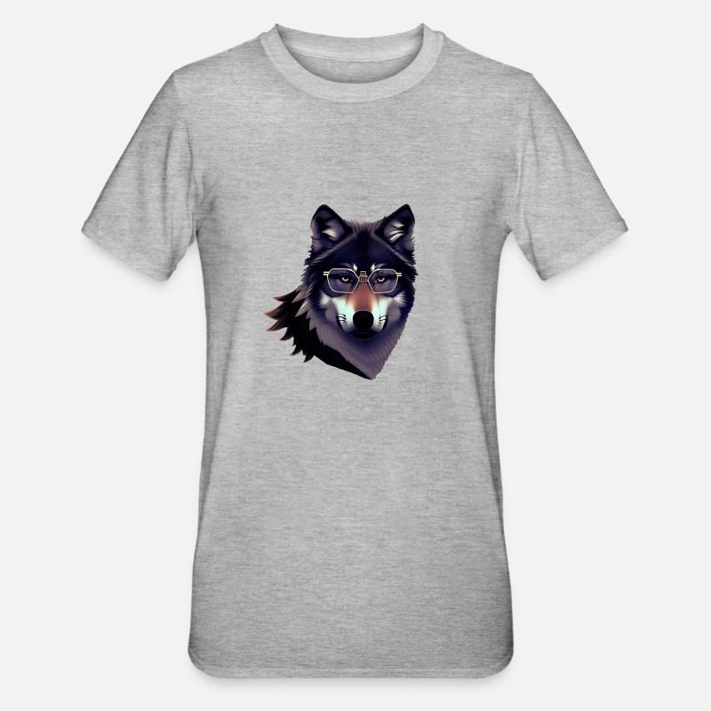 Loup - T-shirt polycoton Unisexe - gris chiné