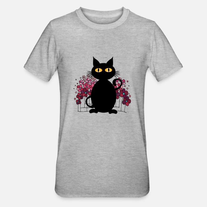 Chat - T-shirt polycoton Unisexe - gris chiné