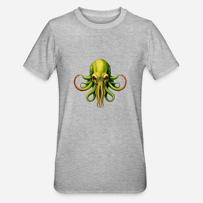 Cthulhu - Unisex Polycotton T-Shirt - Grau meliert