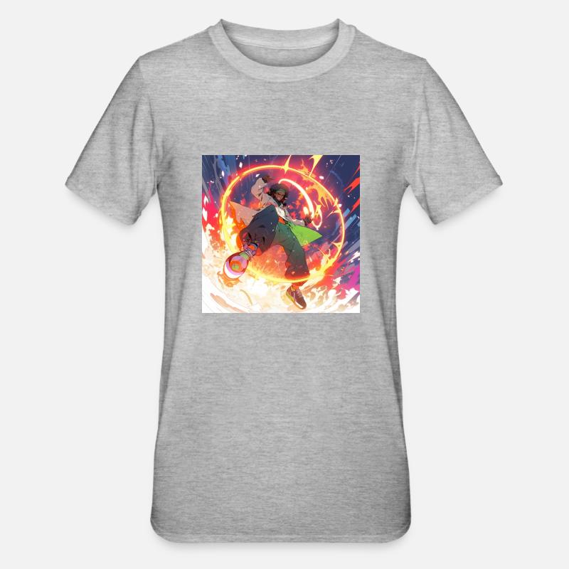 Fire Dance - T-shirt polycoton Unisexe - gris chiné