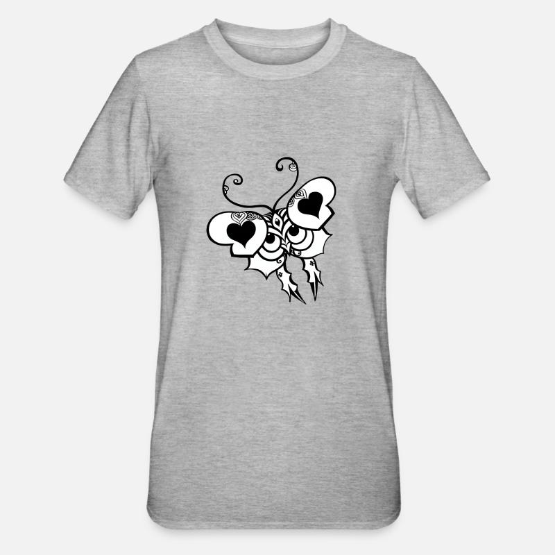 papillon - T-shirt polycoton Unisexe - gris chiné