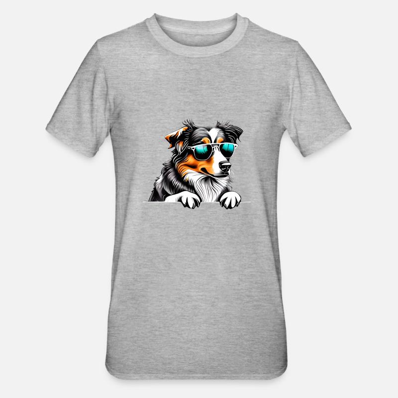 Chiot Berger Australien Propriétaire - T-shirt polycoton Unisexe - gris chiné