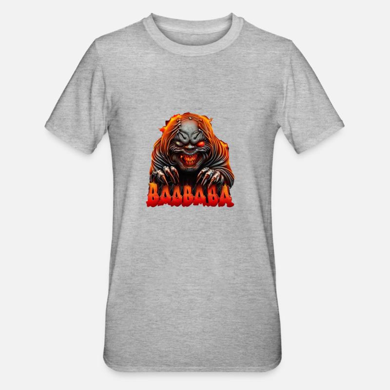 Dämon BAABABA Halloween - Unisex Polycotton T-Shirt - Grau meliert