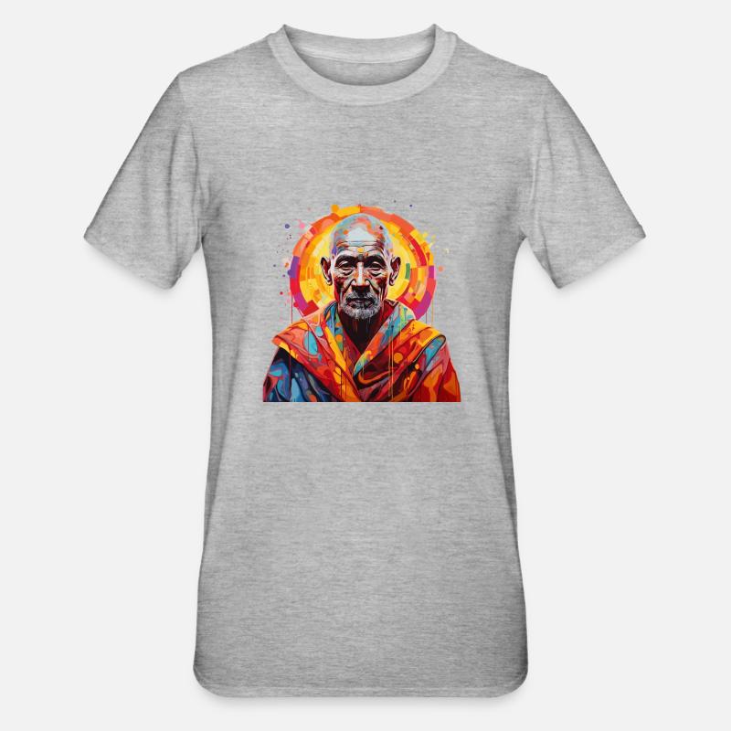 der bunte Mönch - Unisex Polycotton T-Shirt - Grau meliert