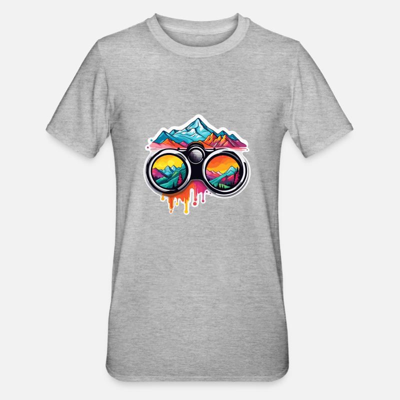 Jumelles / Observation / Observation / Aventure - T-shirt polycoton Unisexe - gris chiné