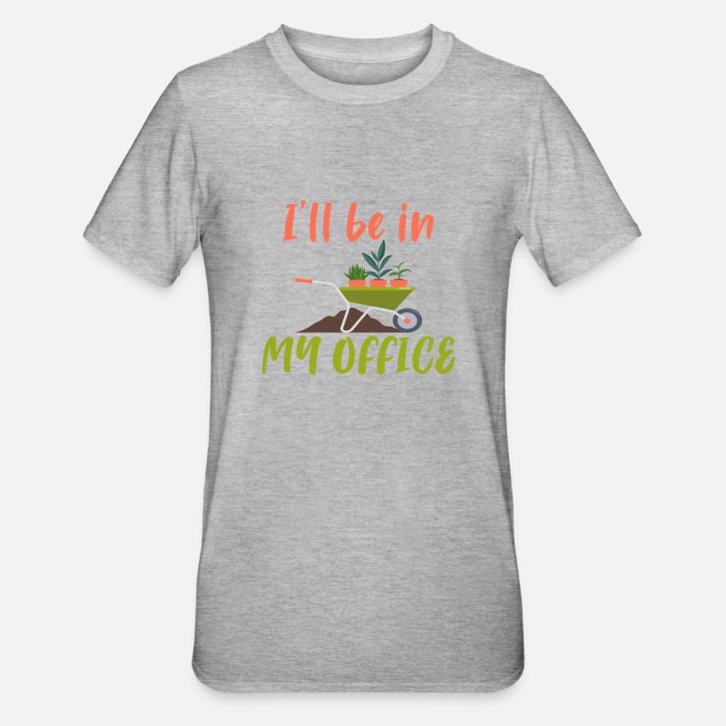Je serai dans mon bureau - T-shirt polycoton Unisexe - gris chiné