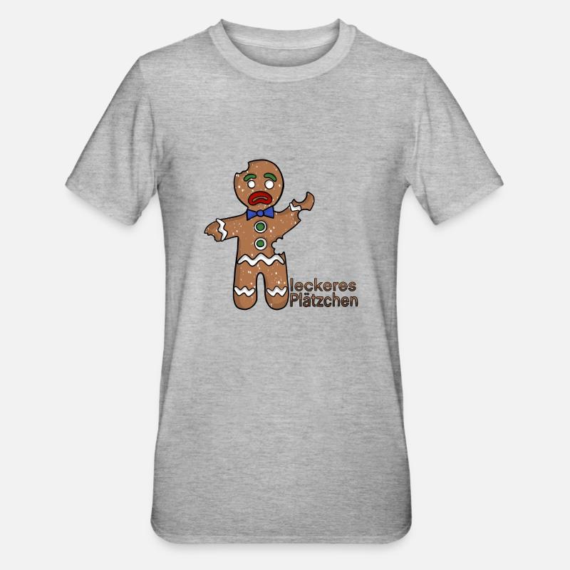 leckeres Plätzchen - Unisex Polycotton T-Shirt - Grau meliert