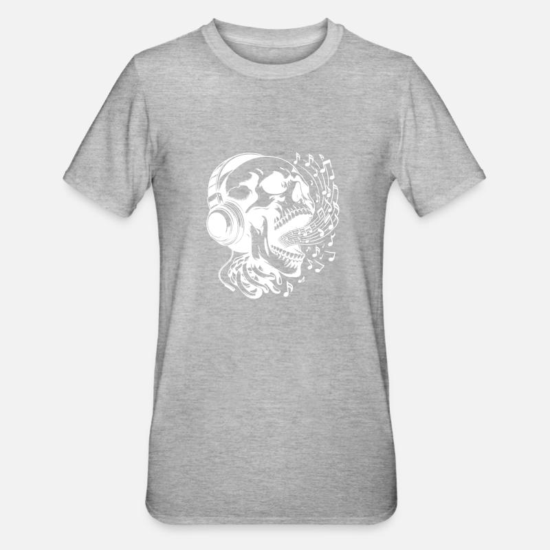 Vanitas Casque Singing Skull - T-shirt polycoton Unisexe - gris chiné
